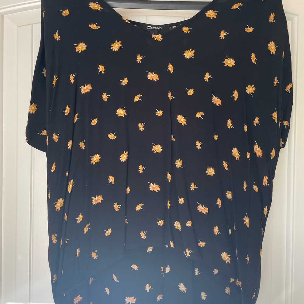 Madewell Black Floral Women's Top